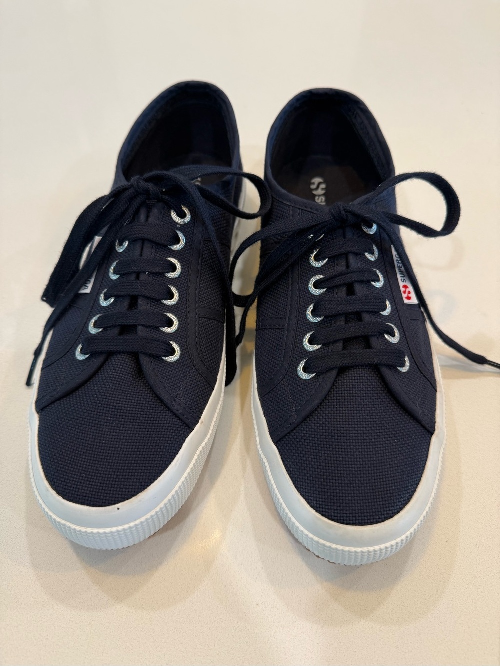 Superga Navy Canvas Women's Sneakers with White Sole LIKE NEW